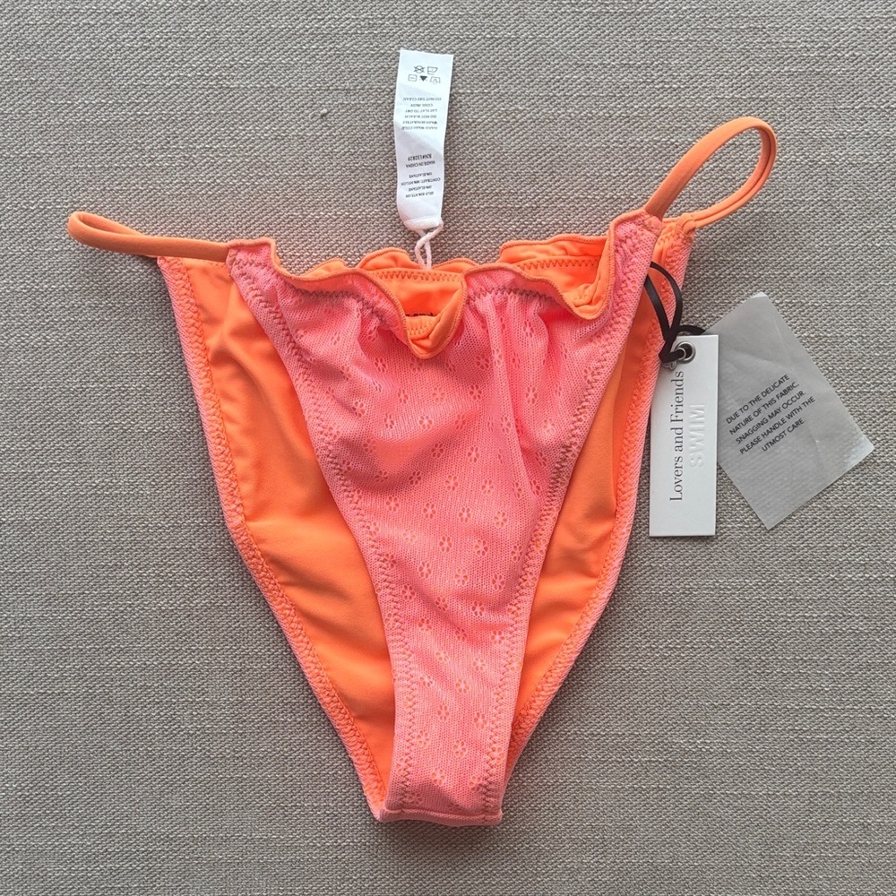 Lovers and Friends Pink and Orange Women's Bikini Bottom size XS